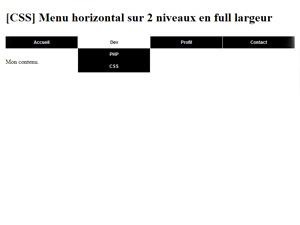 Menu horizontal full largeur